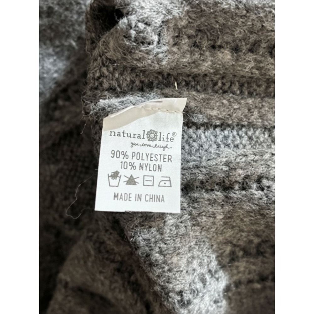 Natural Life Women Oversized Gray Cable Knit Button Front Cardigan Sweater M NWT - Picture 8 of 8